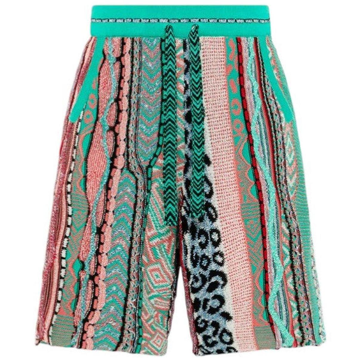 Laneus Emerald Green Jacquard Bermuda Shorts