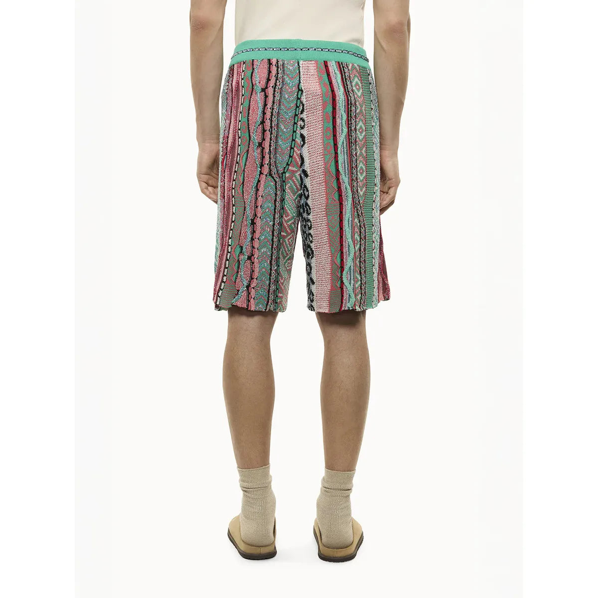 Laneus Emerald Green Jacquard Bermuda Shorts