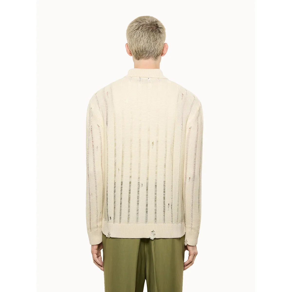 Laneus Beige Knitted Polo Shirt