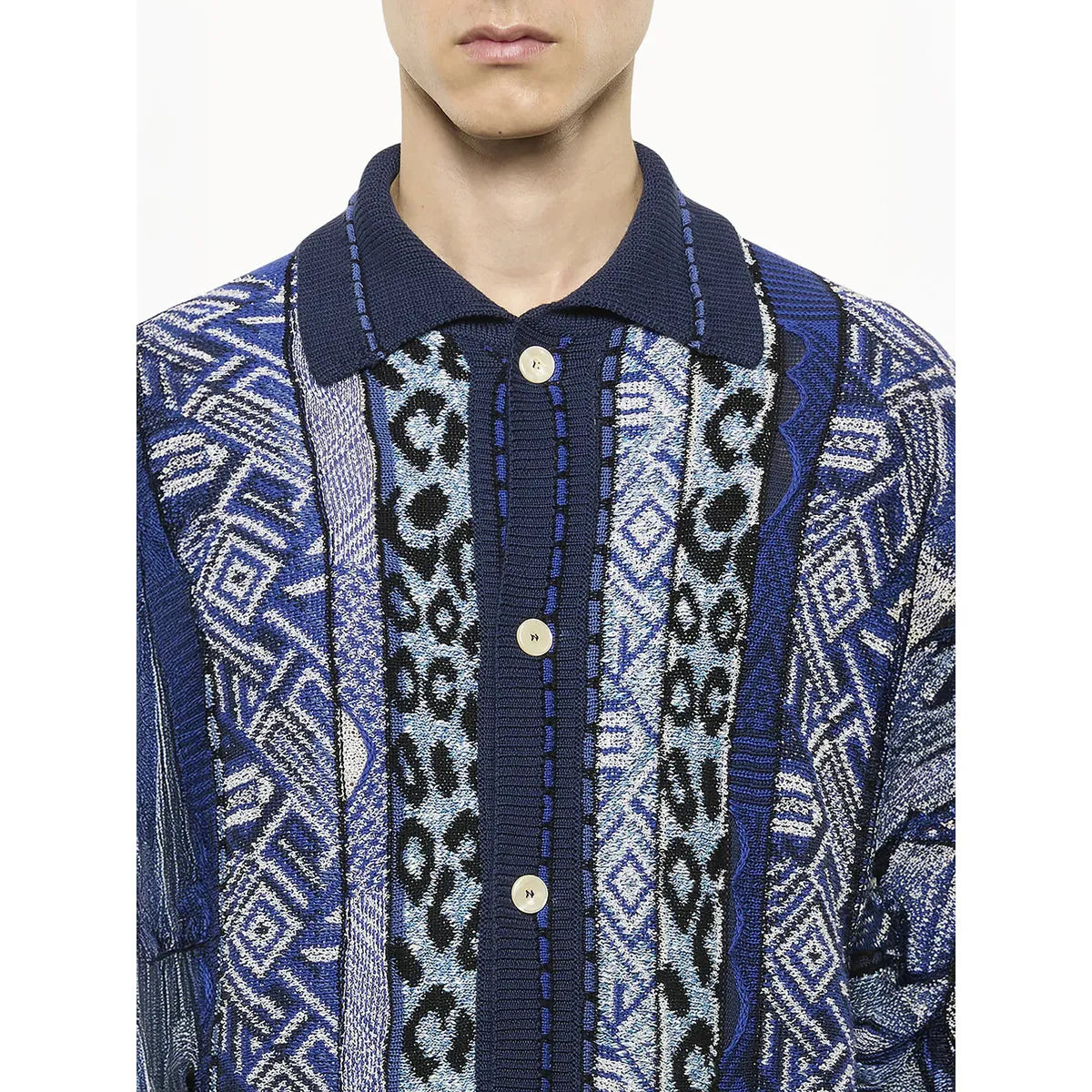 Laneus Blue Oversized Knit Cardigan