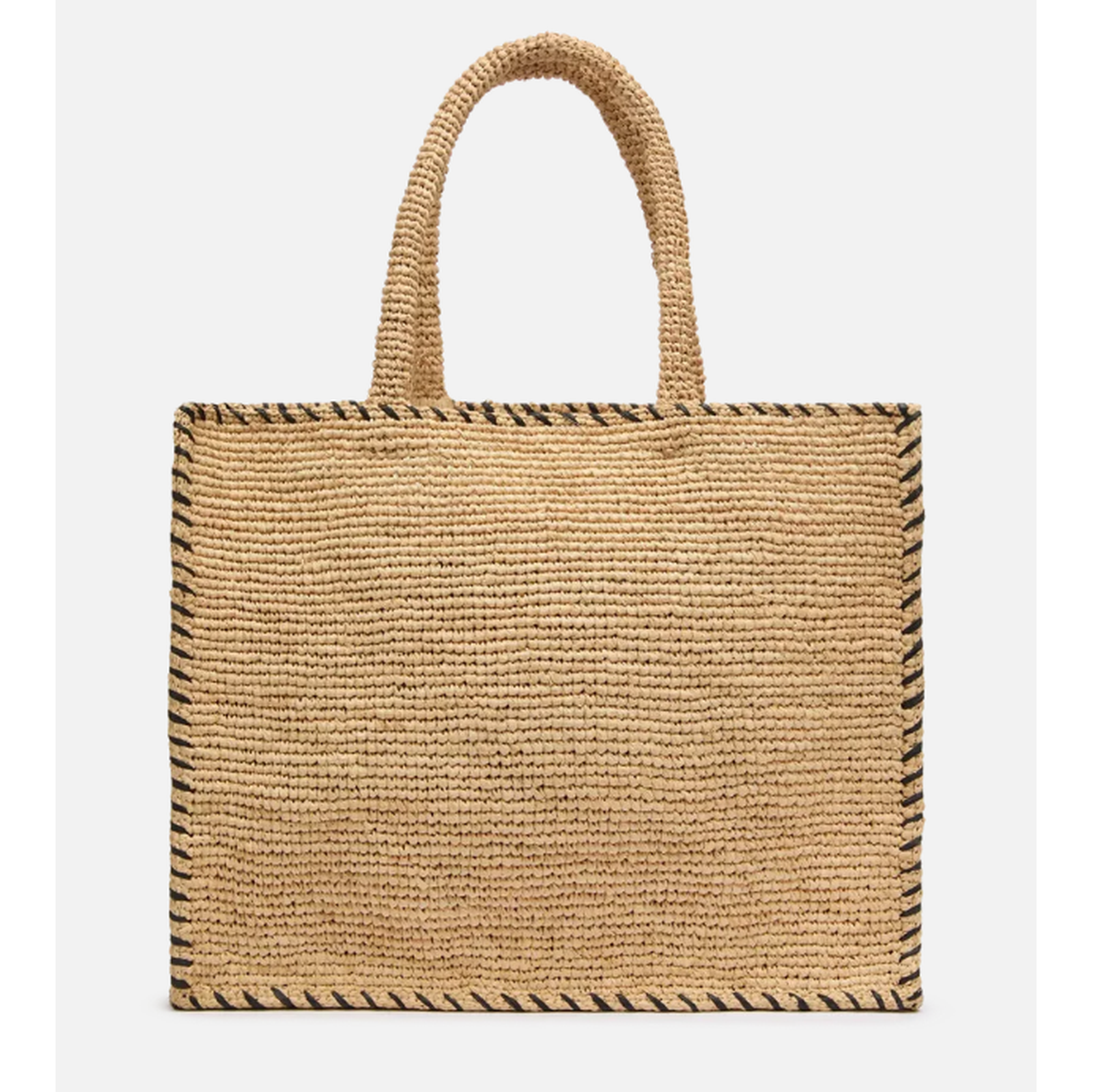 MC2 Saint Barth Vanity Raffia Shoulder Bag in Natural Beige with Black Trim