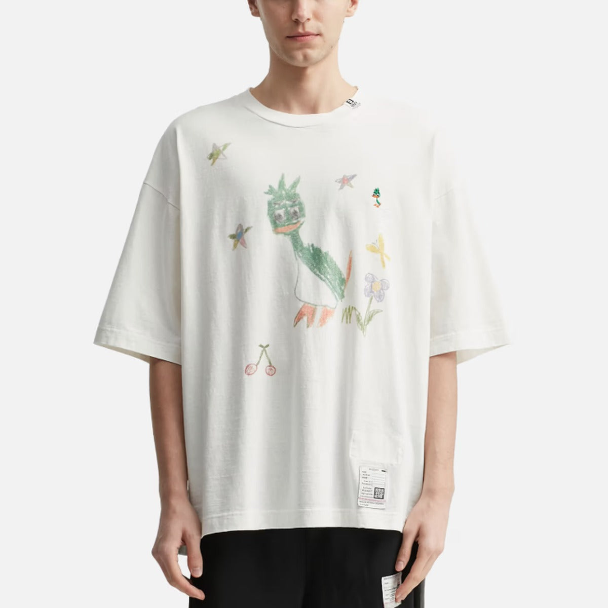 Maison Mihara Yasuhiro Leon Kids Doodle T-Shirt in White