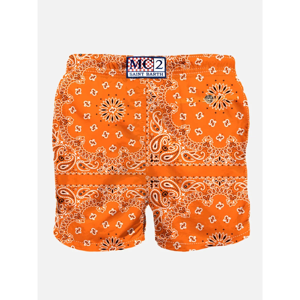 MC2 Man Swim Shorts With Orange Bandanna Print