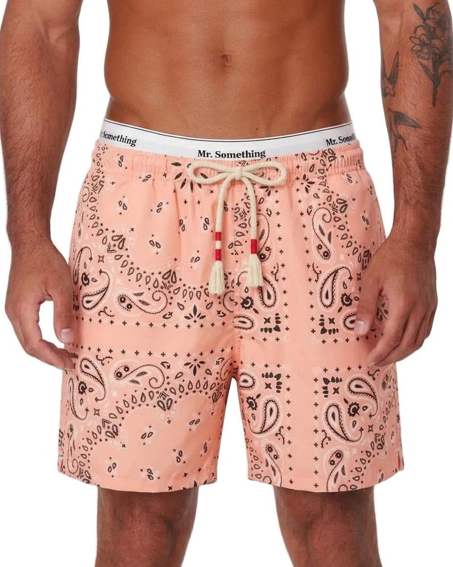 MC2 Saint Barth Caprese Swim Shorts in Peach Bandana