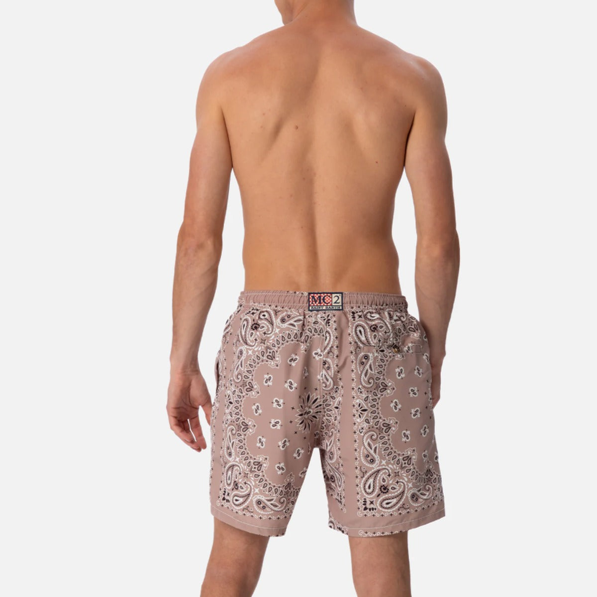 MC2 Saint Barth Caprese Swim Shorts in Beige Bandana