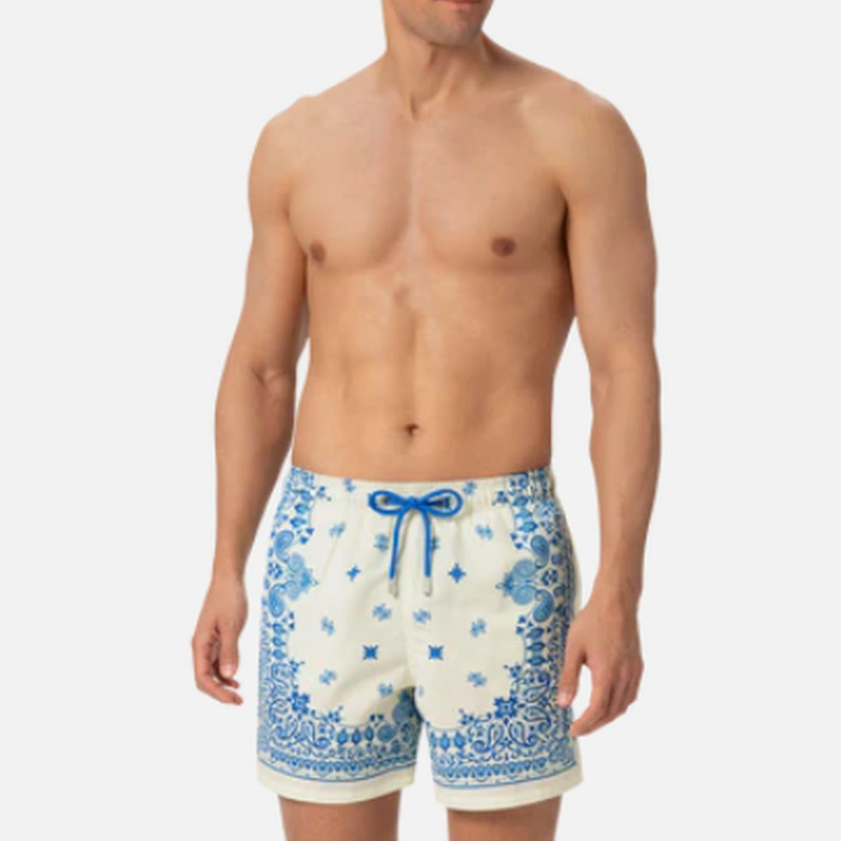MC2 Saint Barth Gustavia Swim Shorts in Light Blue Paisley
