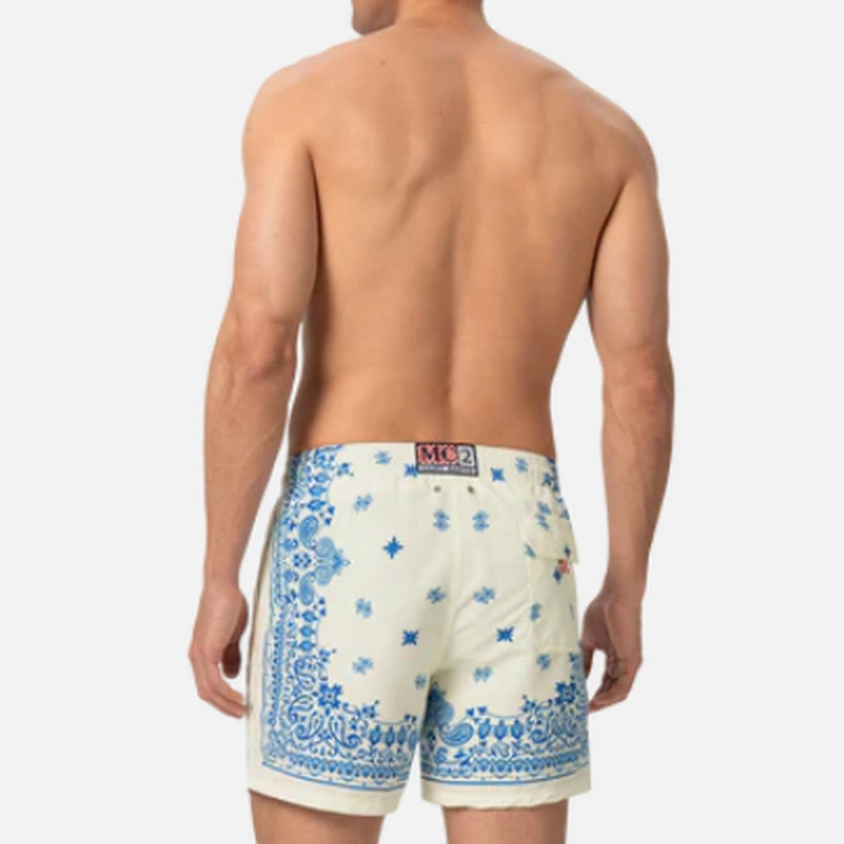 MC2 Saint Barth Gustavia Swim Shorts in Light Blue Paisley