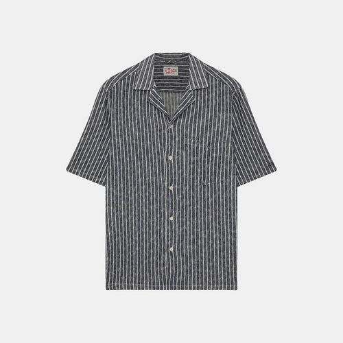 MC2 Saint Barth Kalea Crochet Polo in Blue and White Stripe