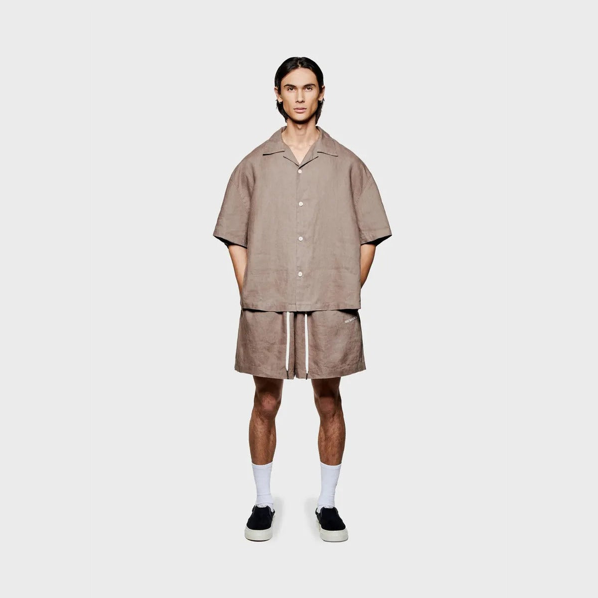 MKI Linen Vacation Shirt in Mushroom