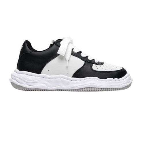 Maison Mihara Yasuhiro Wayne Leather Sneakers in White and Black