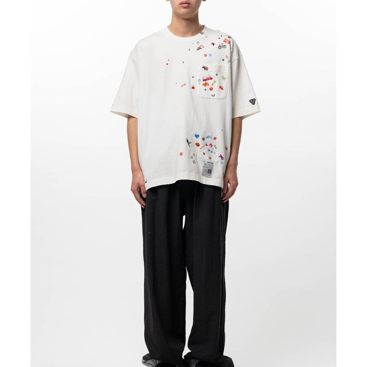 Maison Mihara Kids Sticker White T-shirt