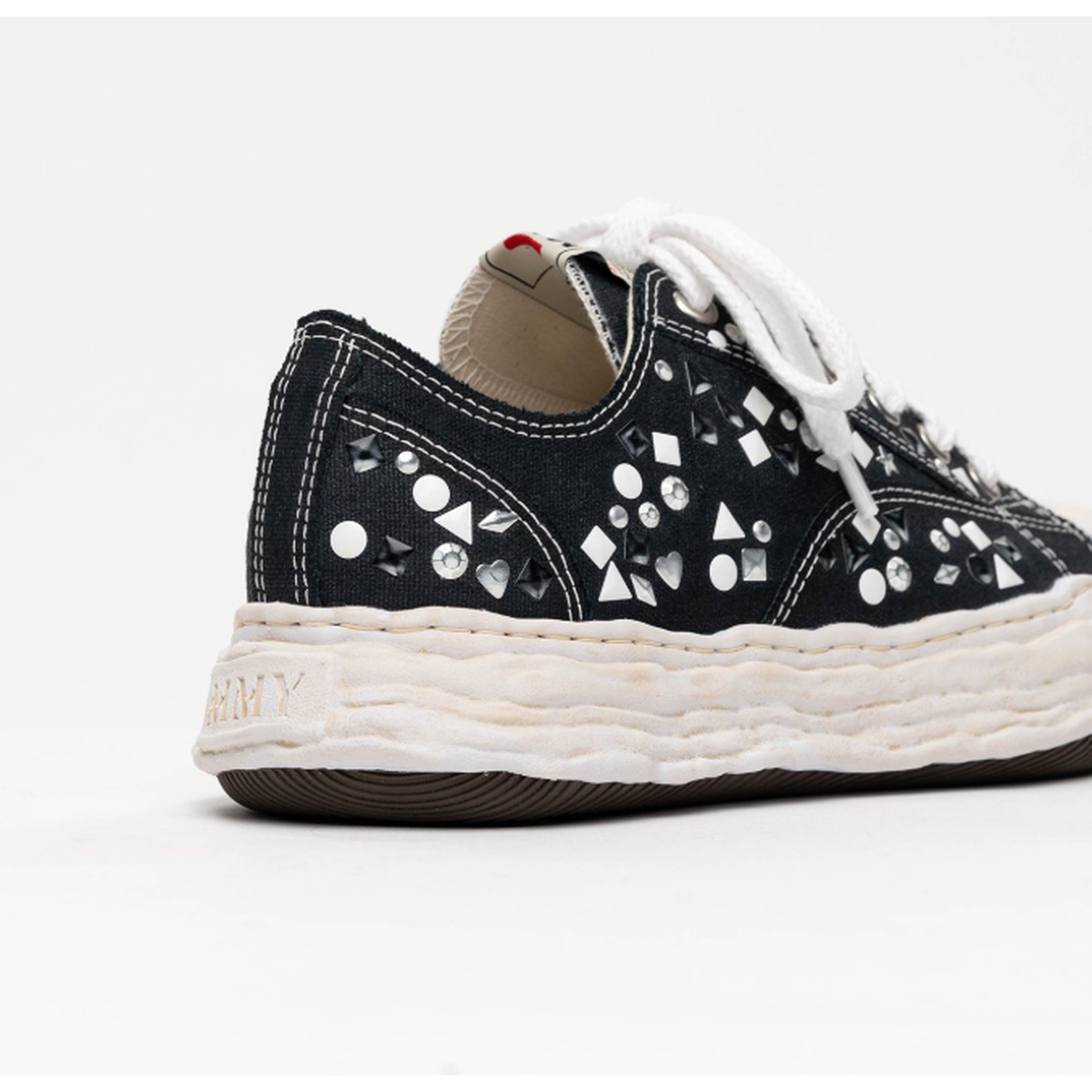 Maison Mihara Yasuhiro "PETERSON23" Black Embellished Canvas Sneaker