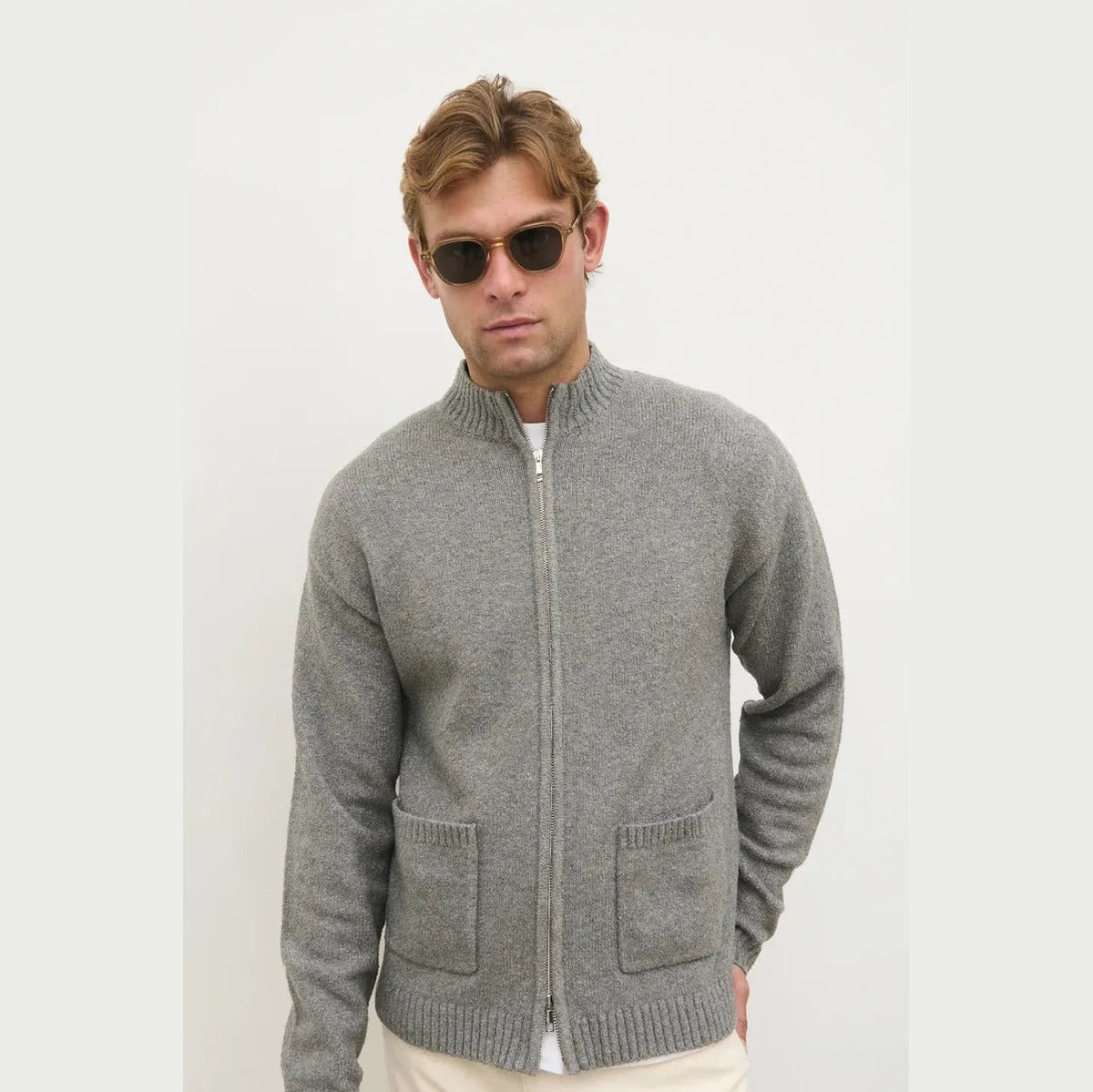NOBL Alfred Bouclé Zip Knit Jacket