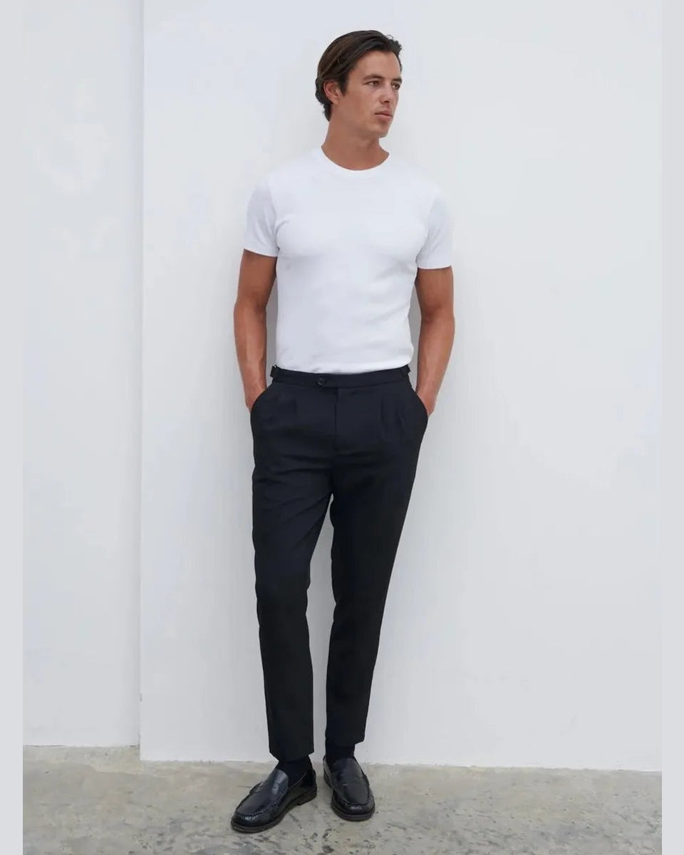 NOBL Axton Tailored Trousers in Black