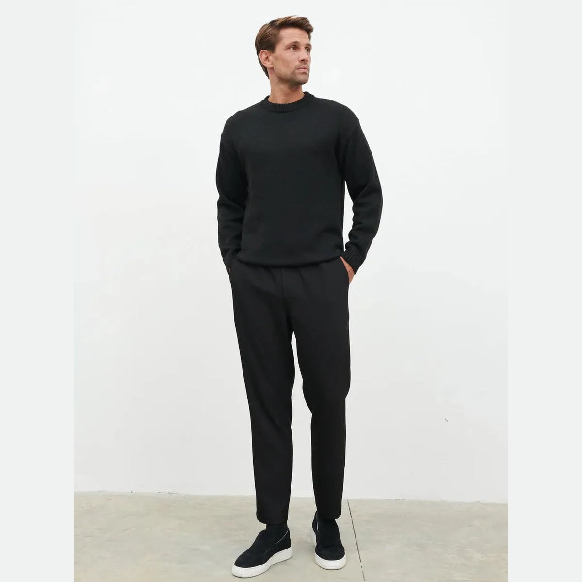 NOBL Hudson Drawstring Trousers in Black