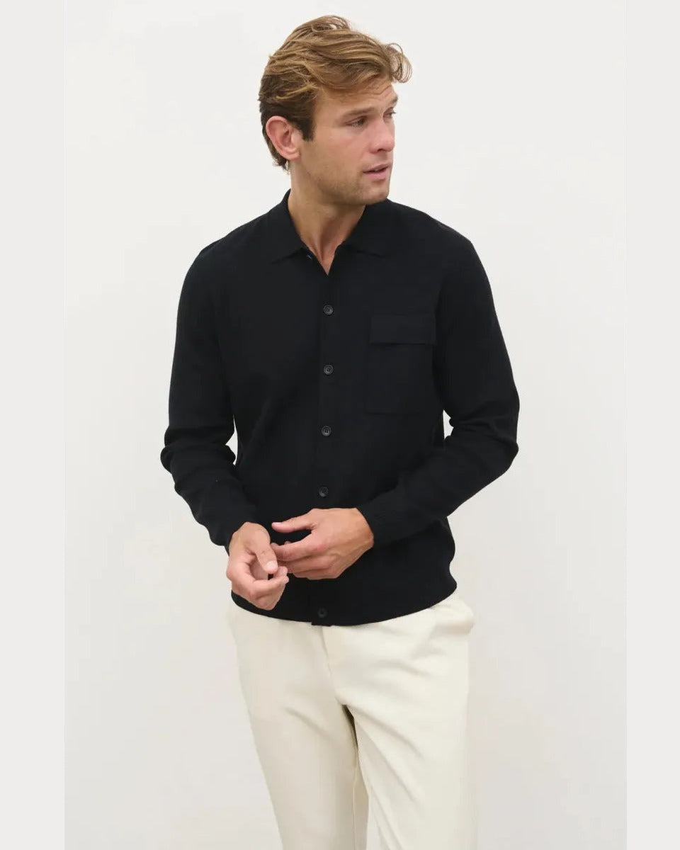 NOBL Koen Knitted Shirt in Black