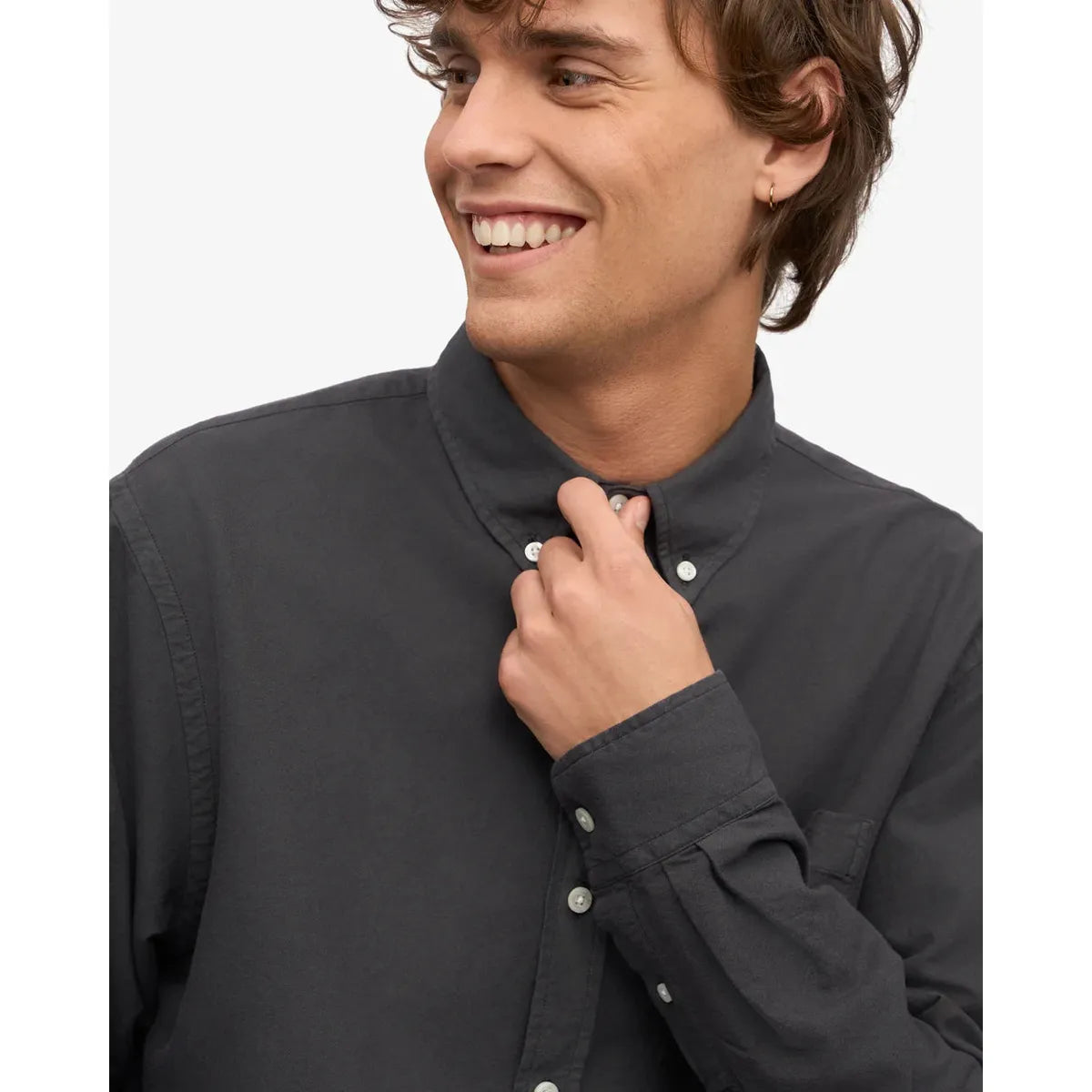 Colorful Standard Organic Flannel Shirt - Lava Grey