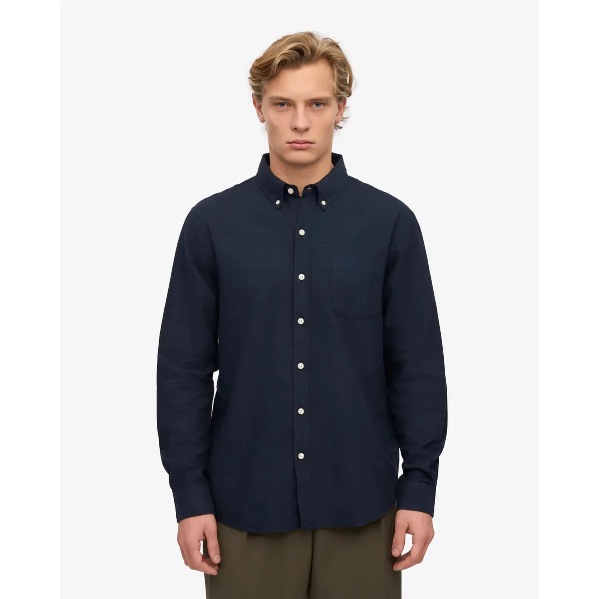 Colorful Standard Organic Flannel Shirt - Navy Blue
