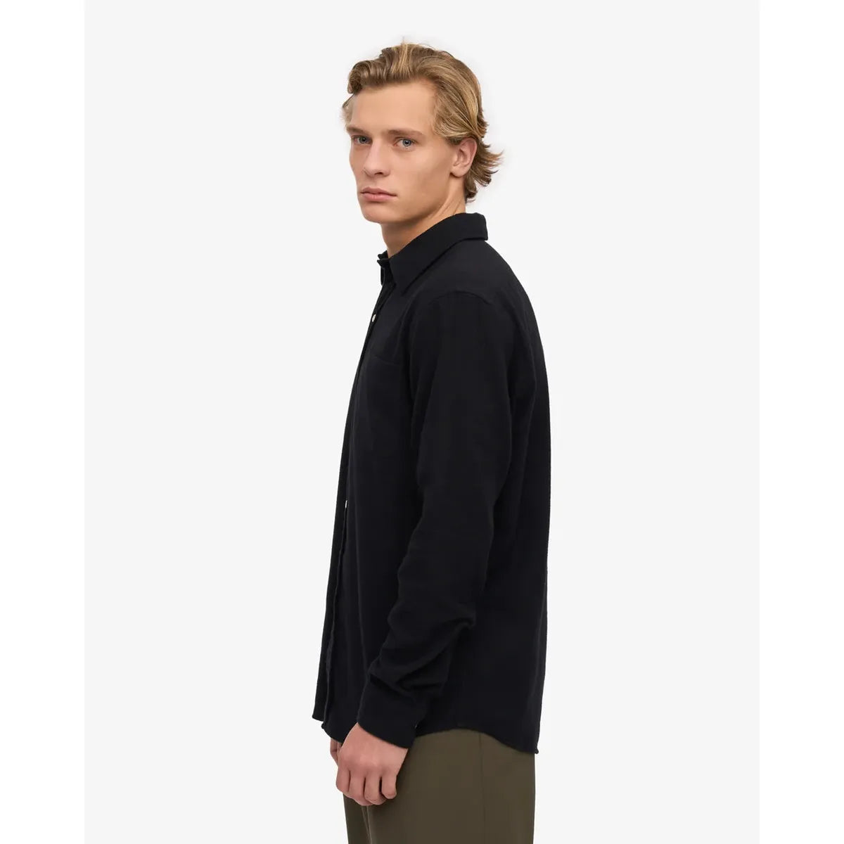 Colorful Standard Organic Flannel Shirt - Deep Black