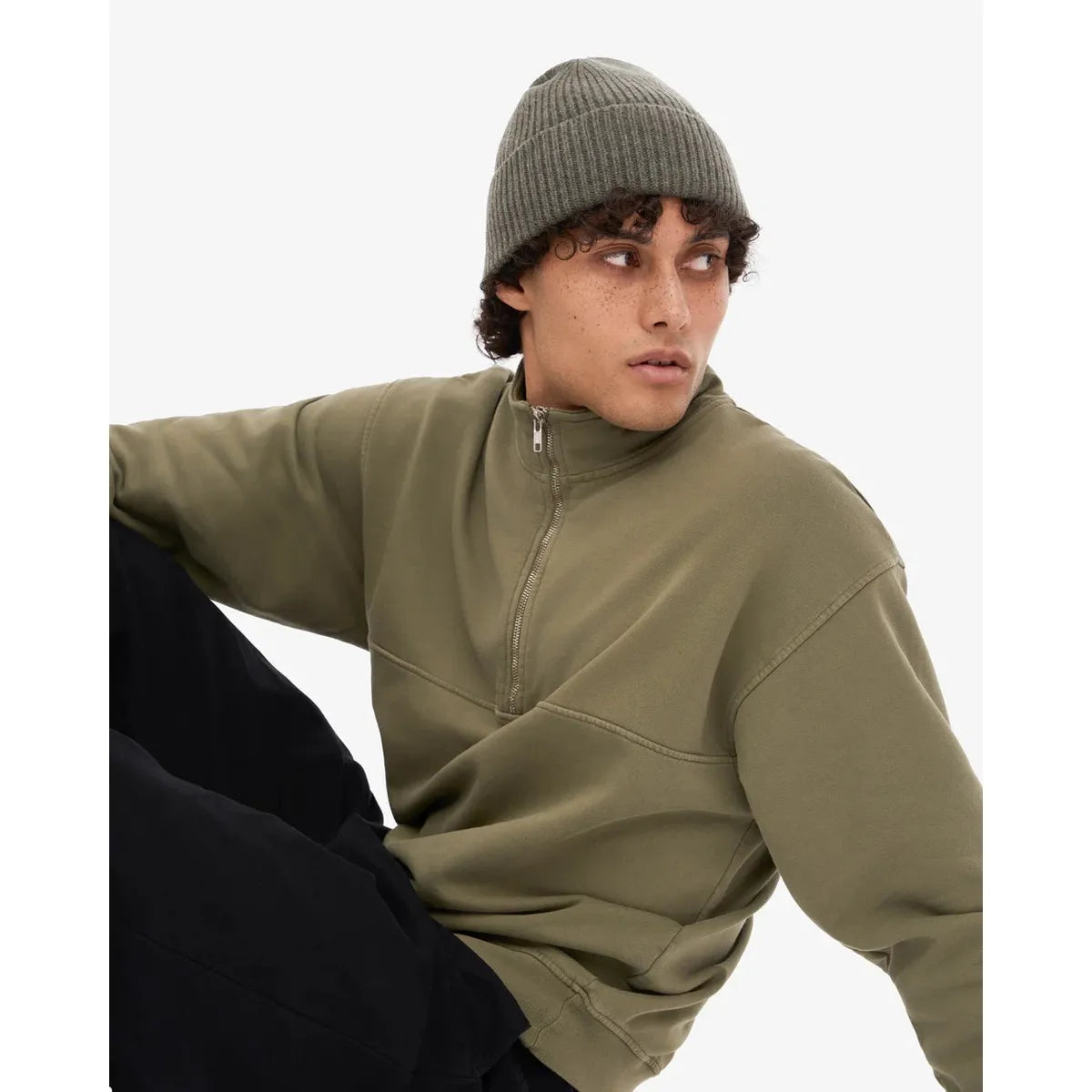 Colorful Standard Organic Quarter Zip - Dusty Olive