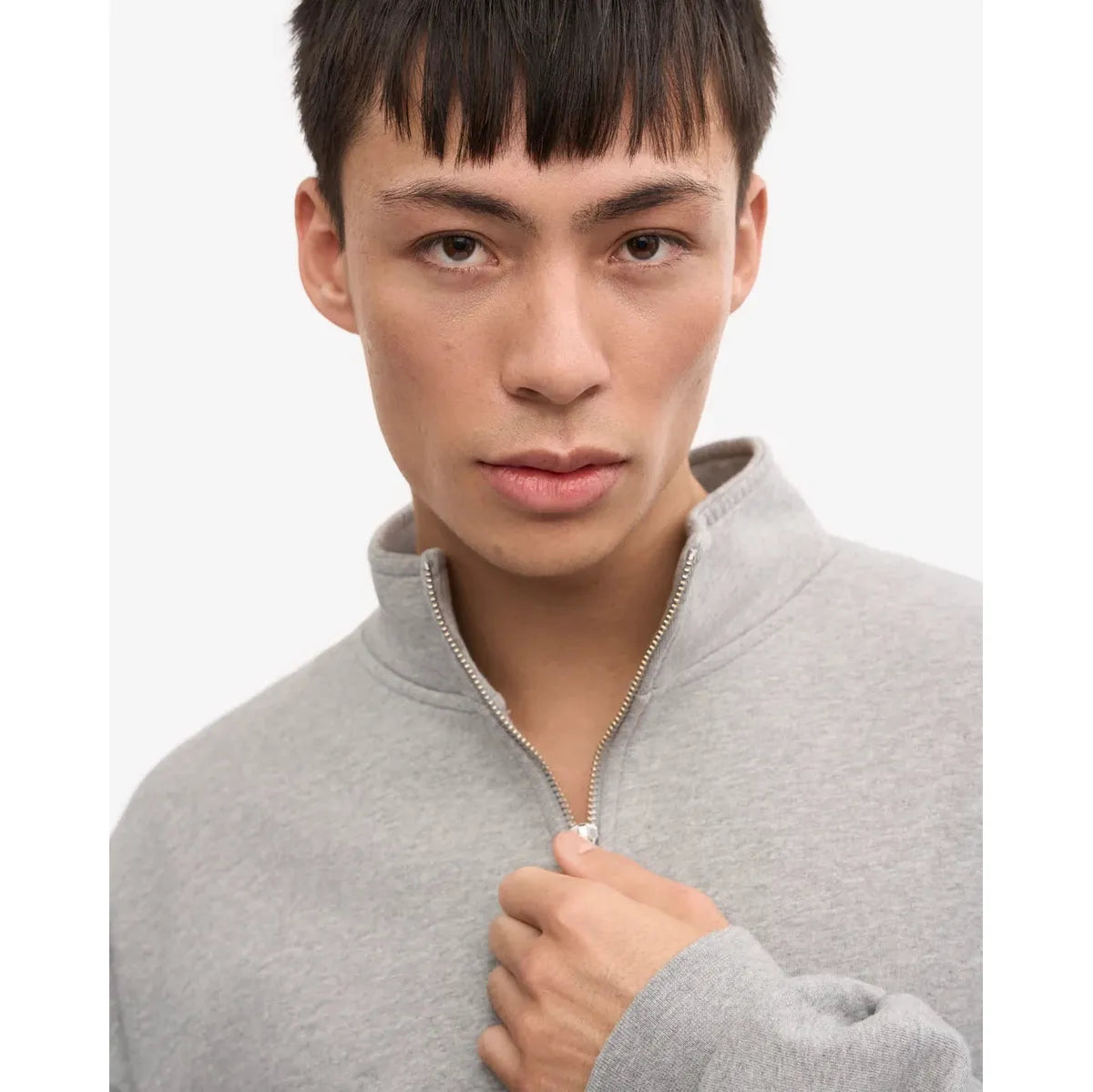 Colorful Standard Organic Quarter Zip - Heather Grey