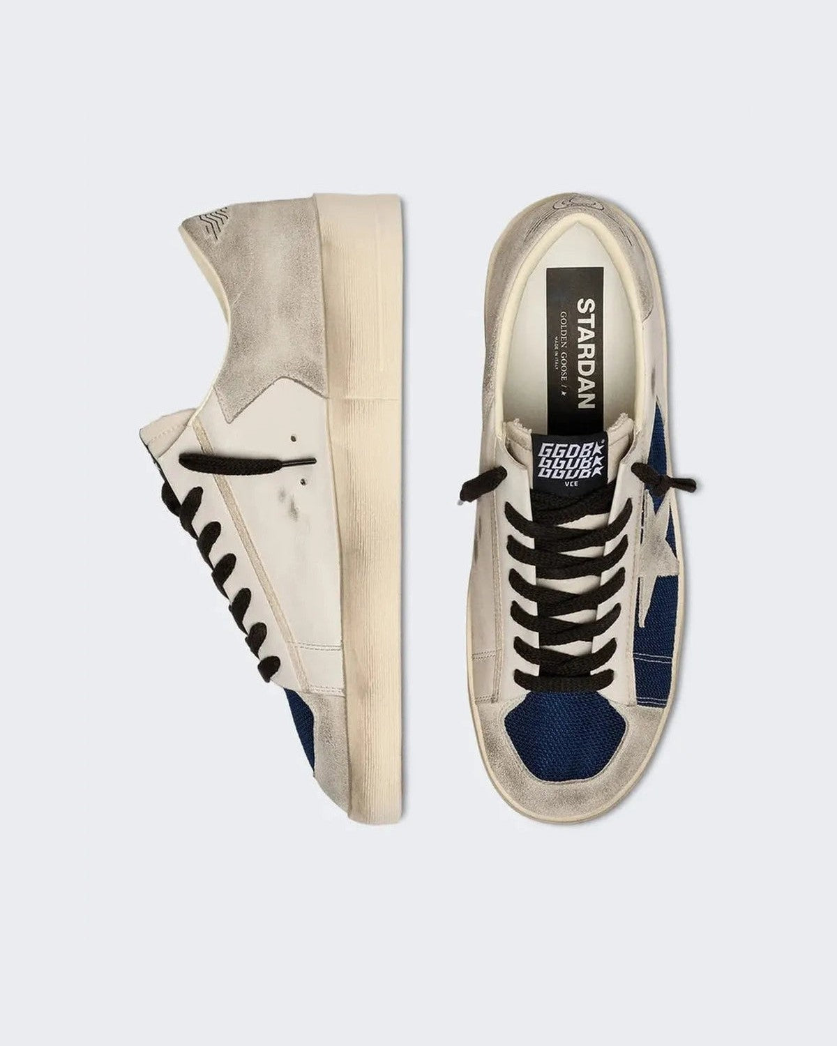 Golden Goose Stardan Sneakers in Navy, Grey and Milk