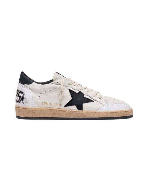 Golden Goose Ball Star Leather Sneakers in White and Black
