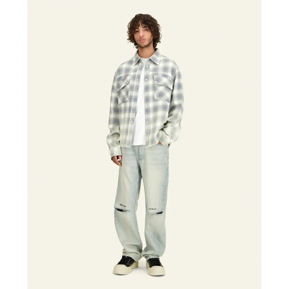 Mouty West Blue Checked Shirt