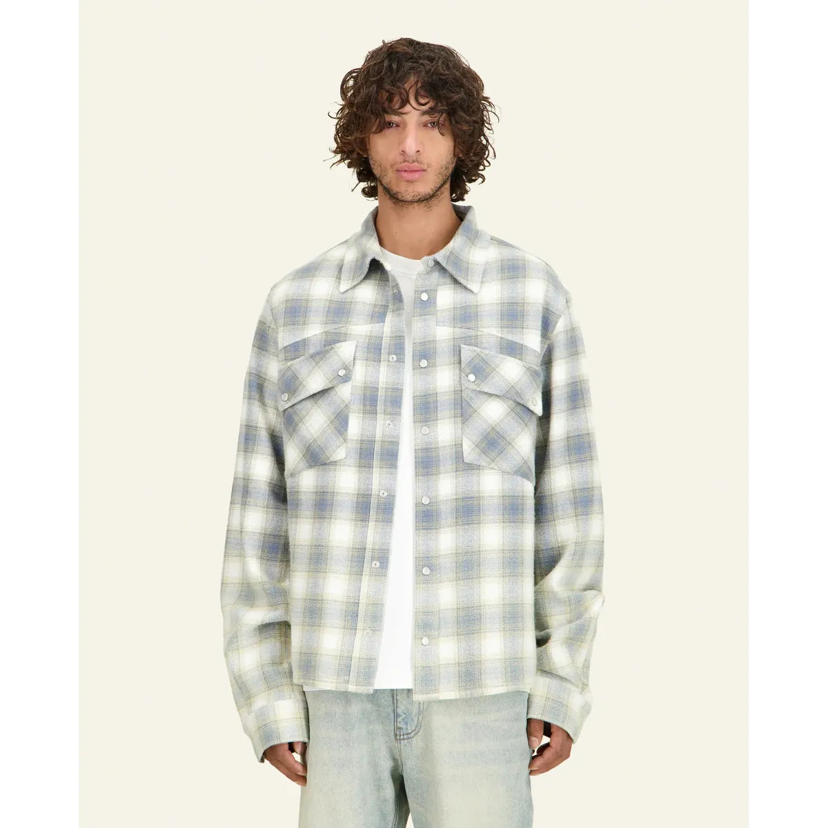 Mouty West Blue Checked Shirt