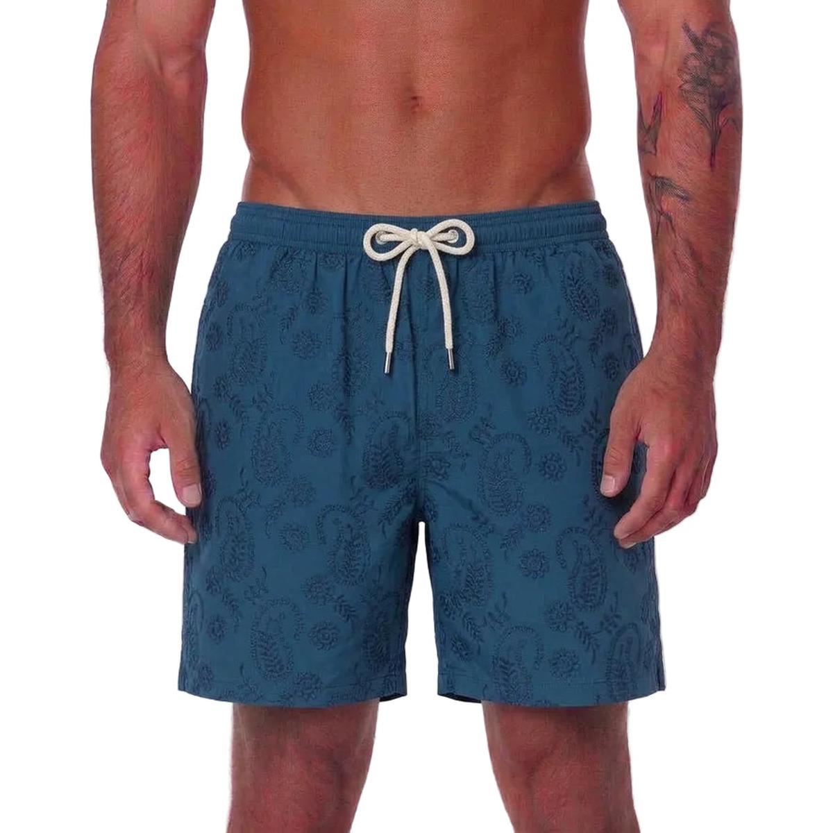 MC2 Saint Barth Patmos The Riviera Swim Shorts in Blue Sangallo with Embroidery - Limited Edition