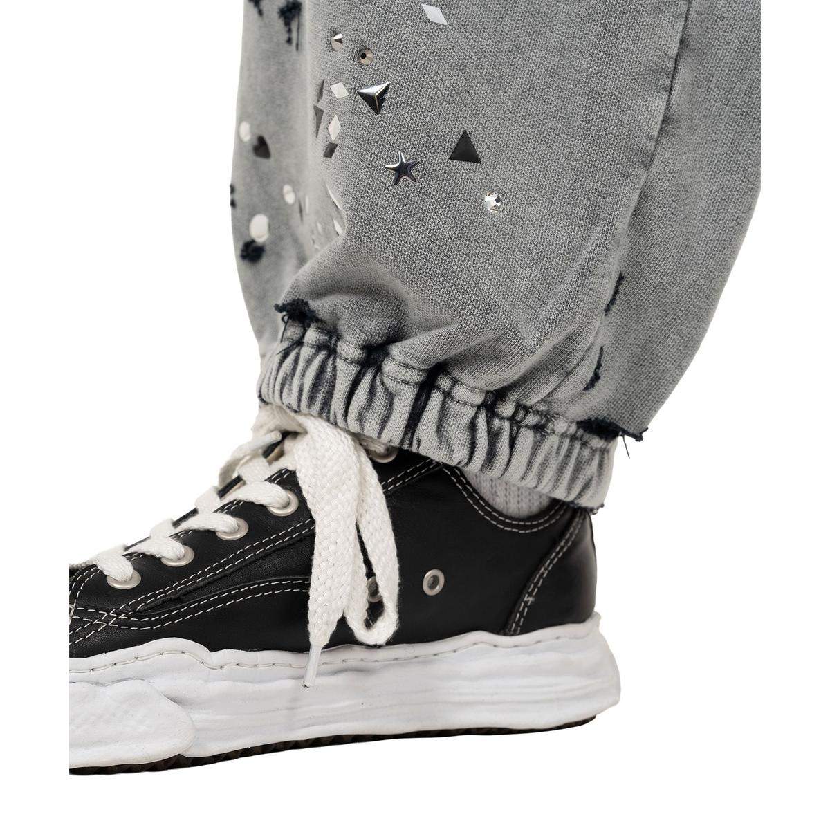 Maison Mihara Embellished Bleached Gray Sweat Pants