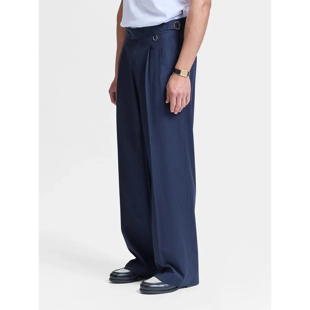 Reternity Tailored Baggy Pants - Pinstripe Blue
