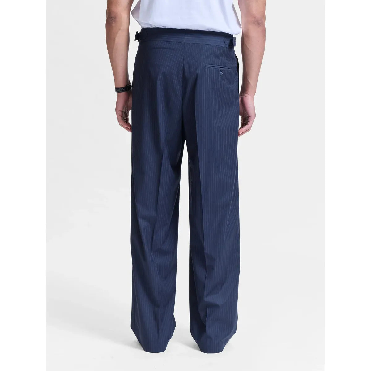 Reternity Tailored Baggy Pants - Pinstripe Blue