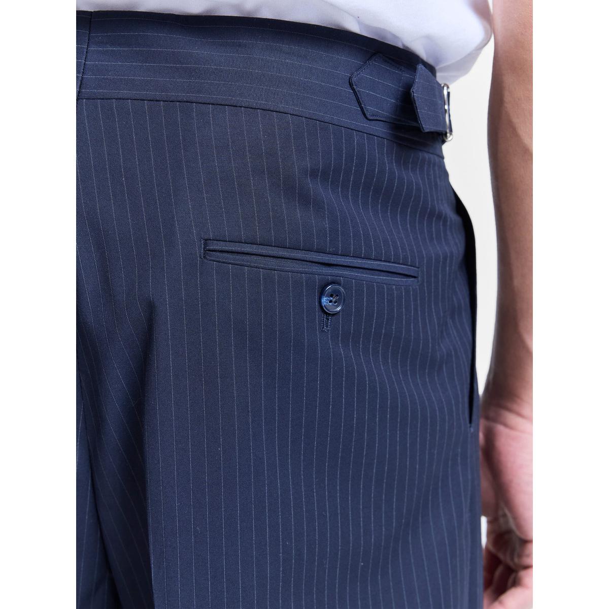 Reternity Tailored Baggy Pants - Pinstripe Blue