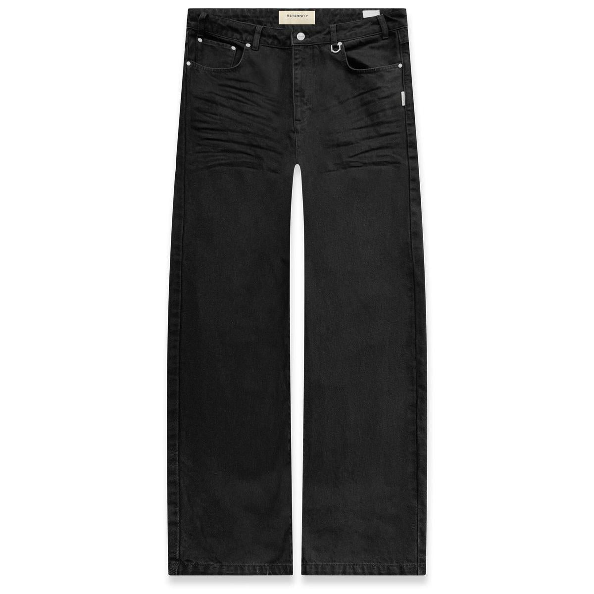 Reternity Essential Straight Fit Denim in Deep Black