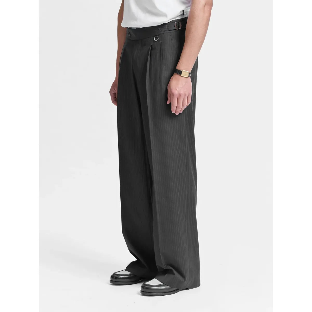 Reternity Tailored Baggy Pants - Pinstripe Grey