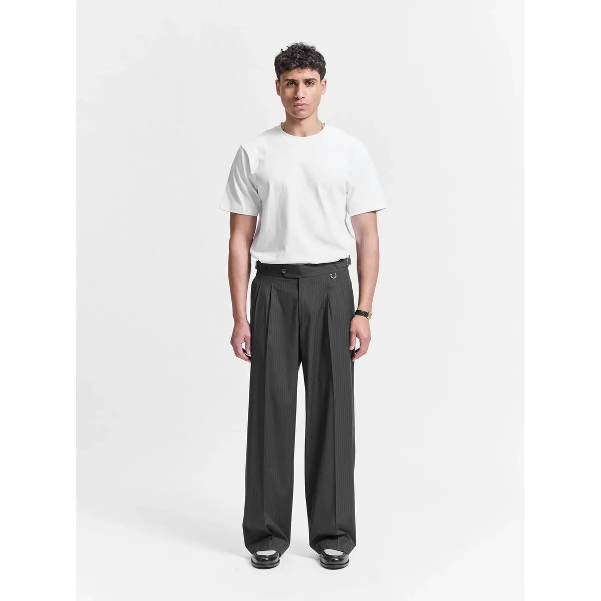 Reternity Tailored Baggy Pants - Pinstripe Grey