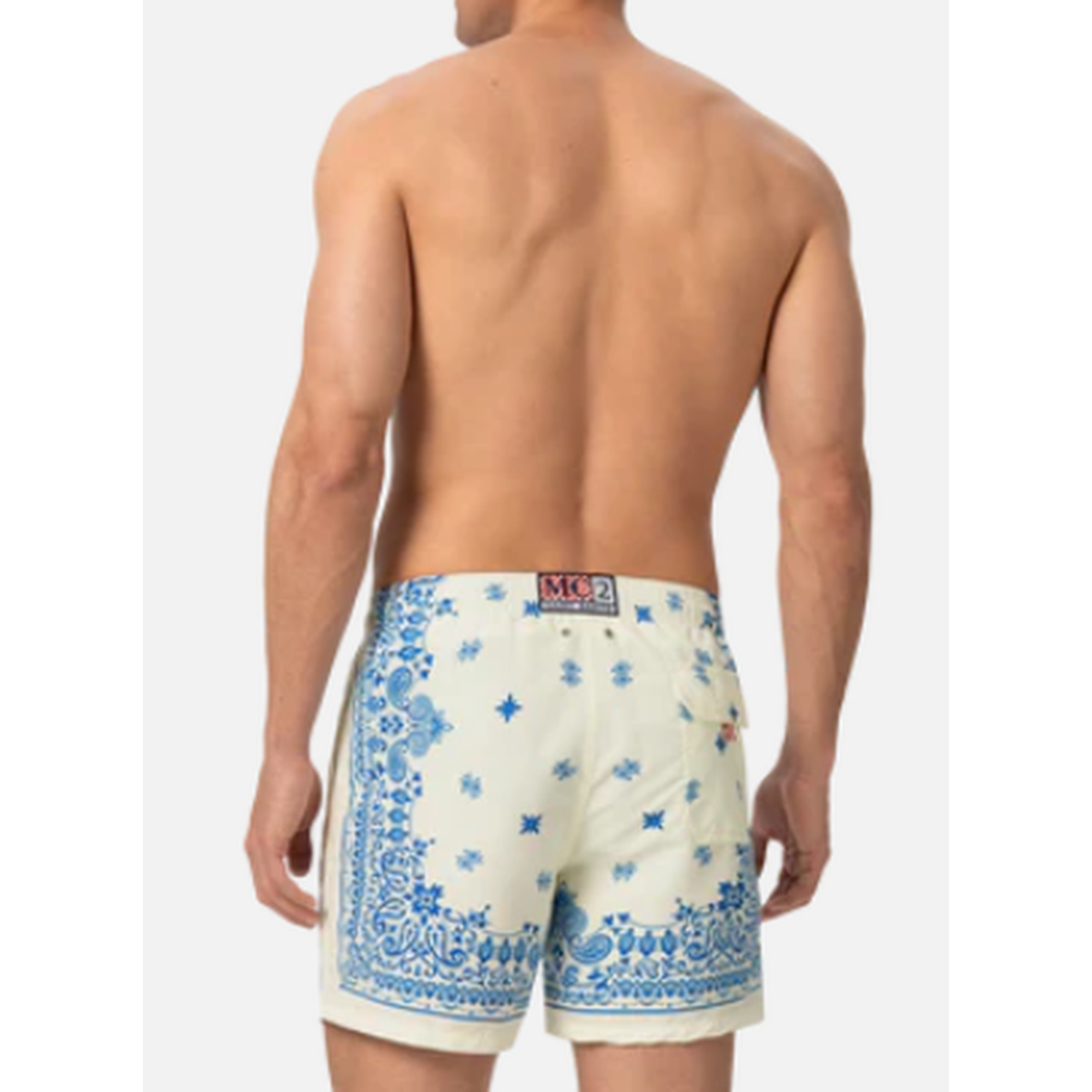 MC2 Saint Barth Gustavia Swim Shorts in Light Blue Bandana Paisley Print