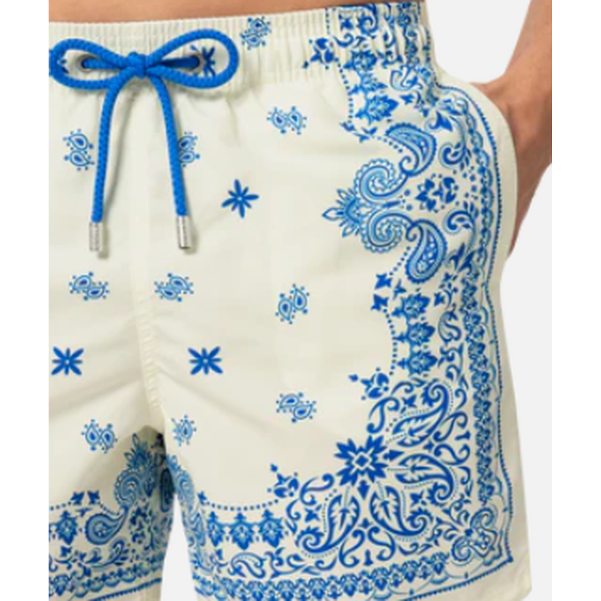 MC2 Saint Barth Gustavia Swim Shorts in Light Blue Bandana Paisley Print