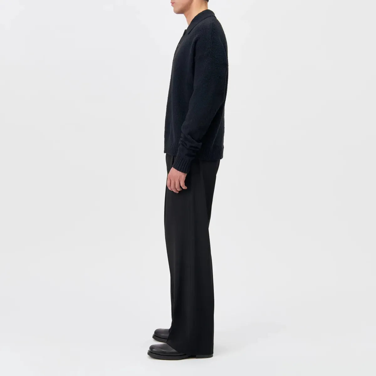 Drykorn Bekket Black Knitted Polo Shirt