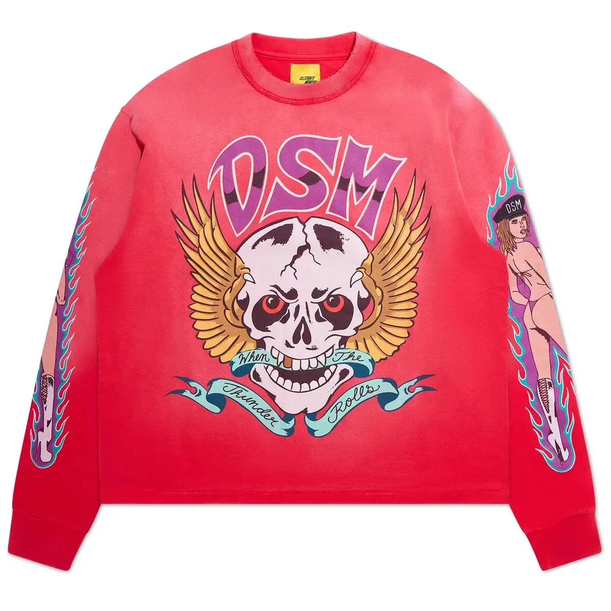 Diet Starts Monday Thunder Long Sleeve T-Shirt in Red