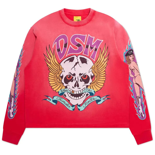 Diet Starts Monday Thunder Long Sleeve T-Shirt in Red