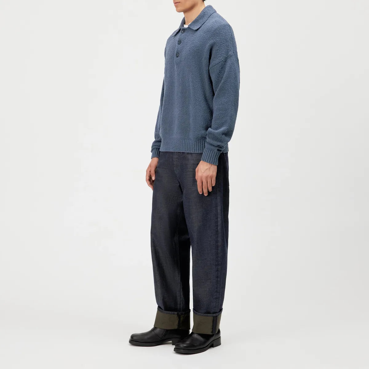 Drykorn Bekket Blue Knitted Polo Shirt