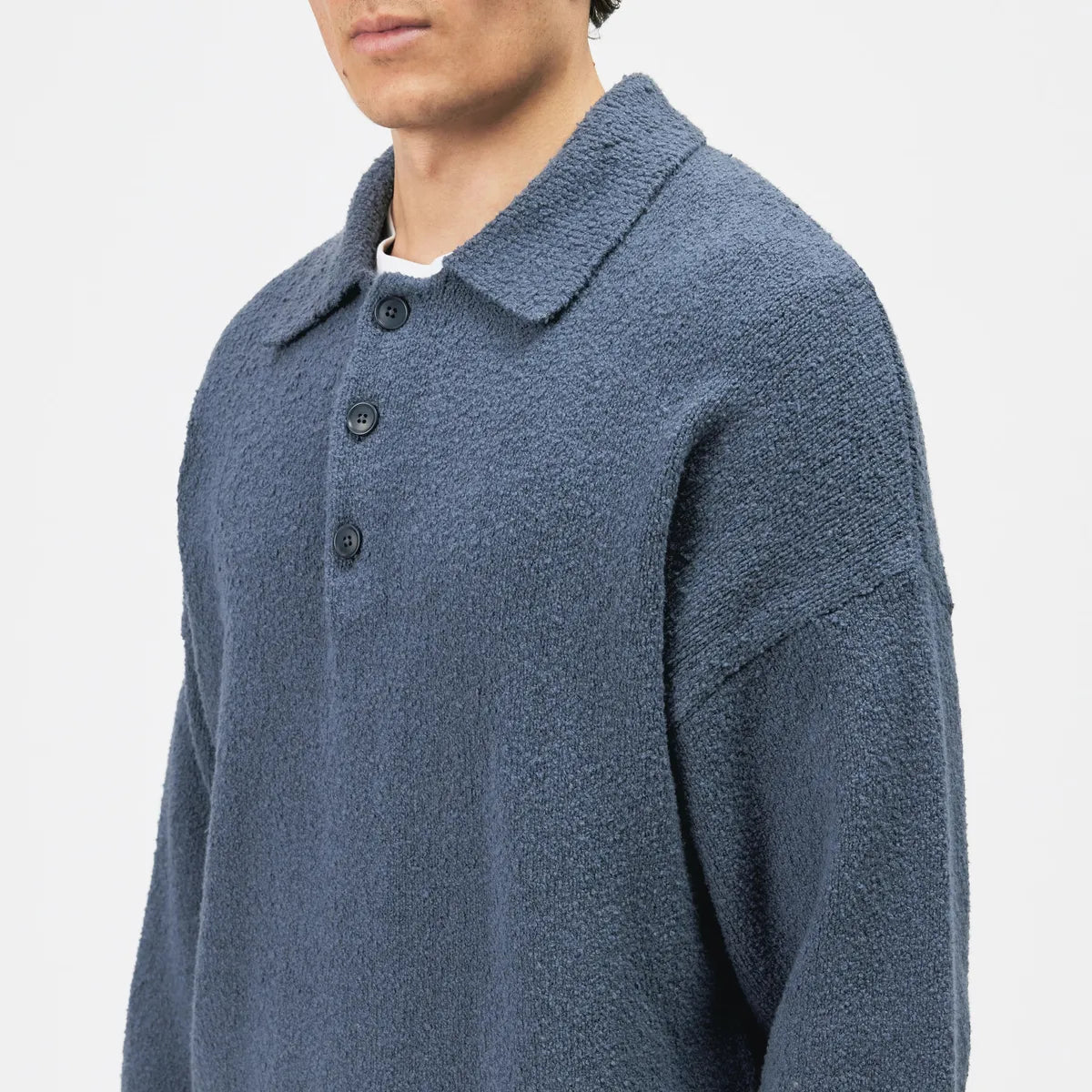 Drykorn Bekket Blue Knitted Polo Shirt