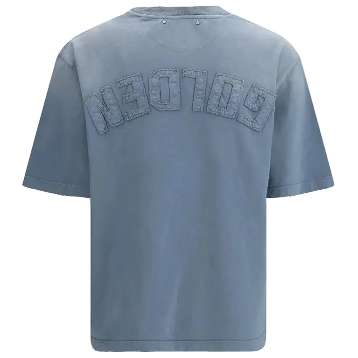 Golden Goose Cotton Jersey T-shirt with Logo Patch in Windward Blue