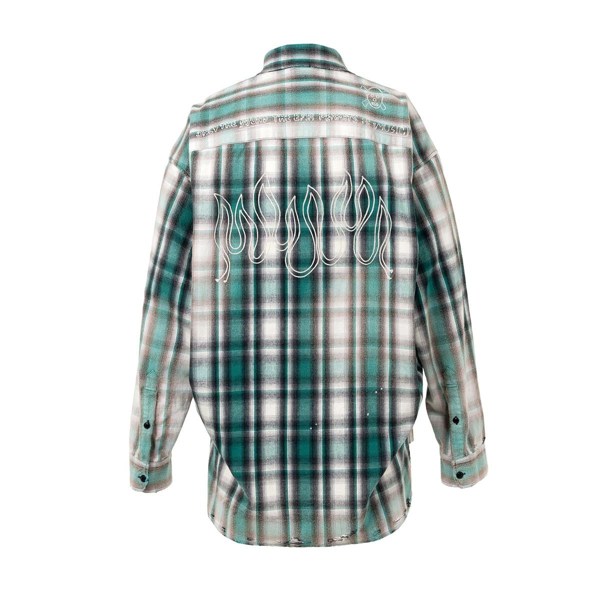 Maison Mihara Vintage Like Check Green Shirt