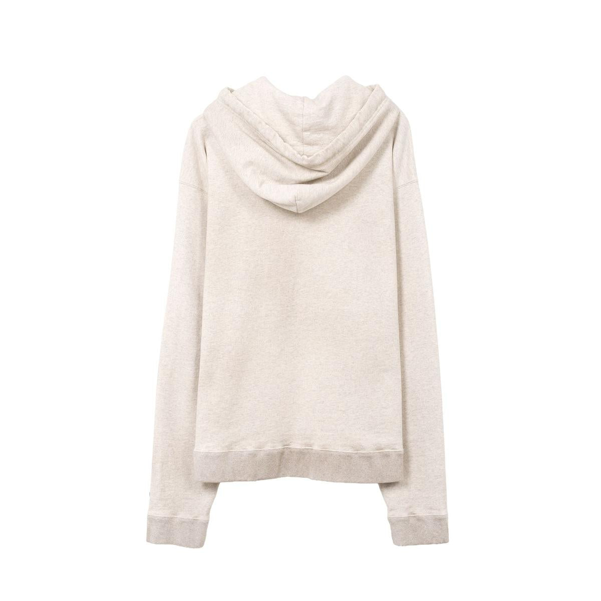 Maison Mihara Dog Printed Embellished Distressed White Hoodie