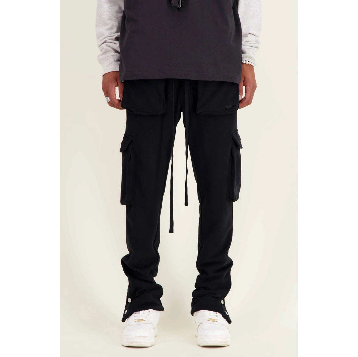 Mouty Black Fleece Cargo Pants