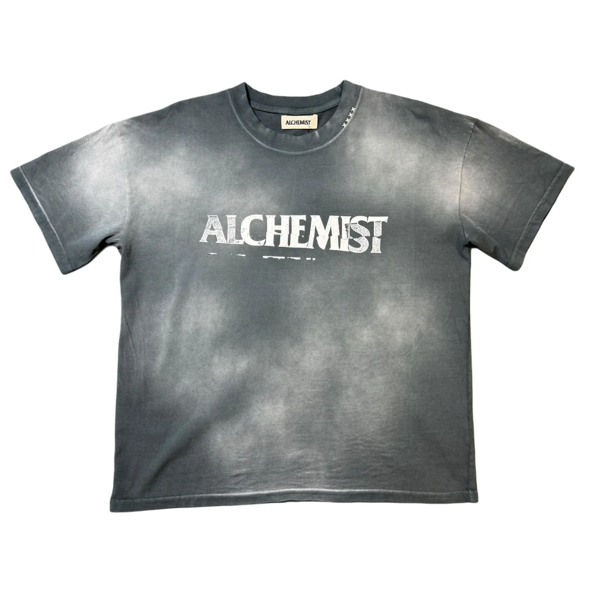 Alchemist Ripped Logo White Concrete T-shirt