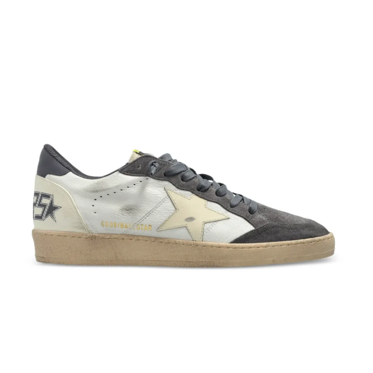 Golden Goose Ball Star Sneakers in White, Beige and Blue